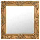 Klassieke wandspiegel met sierlijk barokframe - Goud / 50 x 50 cm / 1 - Spiegels