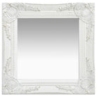 Klassieke wandspiegel met sierlijk barokframe - Wit / 40 x 40 cm / 1 - Spiegels