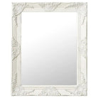 Klassieke wandspiegel met sierlijk barokframe - Wit / 50 x 60 cm / 1 - Spiegels