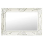 Klassieke wandspiegel met sierlijk barokframe - Wit / 60 x 40 cm / 1 - Spiegels