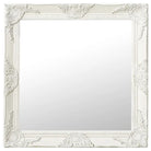 Klassieke wandspiegel met sierlijk barokframe - Wit / 60 x 60 cm / 1 - Spiegels
