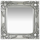 Klassieke wandspiegel met sierlijk barokframe - Zilver / 40 x 40 cm / 1 - Spiegels