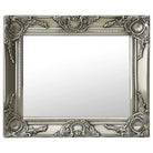 Klassieke wandspiegel met sierlijk barokframe - Zilver / 50 x 40 cm / 1 - Spiegels