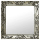 Klassieke wandspiegel met sierlijk barokframe - Zilver / 50 x 50 cm / 1 - Spiegels