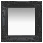 Klassieke wandspiegel met sierlijk barokframe - Zwart / 40 x 40 cm / 1 - Spiegels
