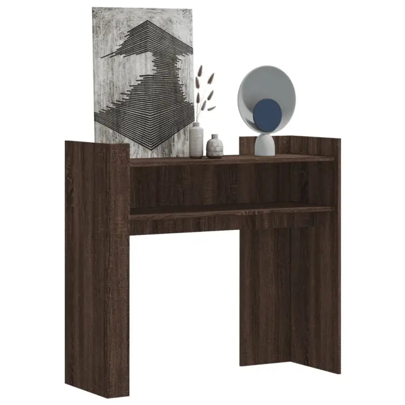 Klassieke wandtafel van bewerkt hout voor een stijlvolle inrichting - bruin eikenkleur / 1 - Bijzettafels