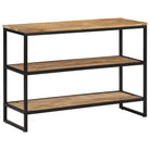 Klassieke wandtafel van massief mangohout voor in huis - 1 / 100 cm / 2 schappen (U-vormige poot) - Bijzettafels