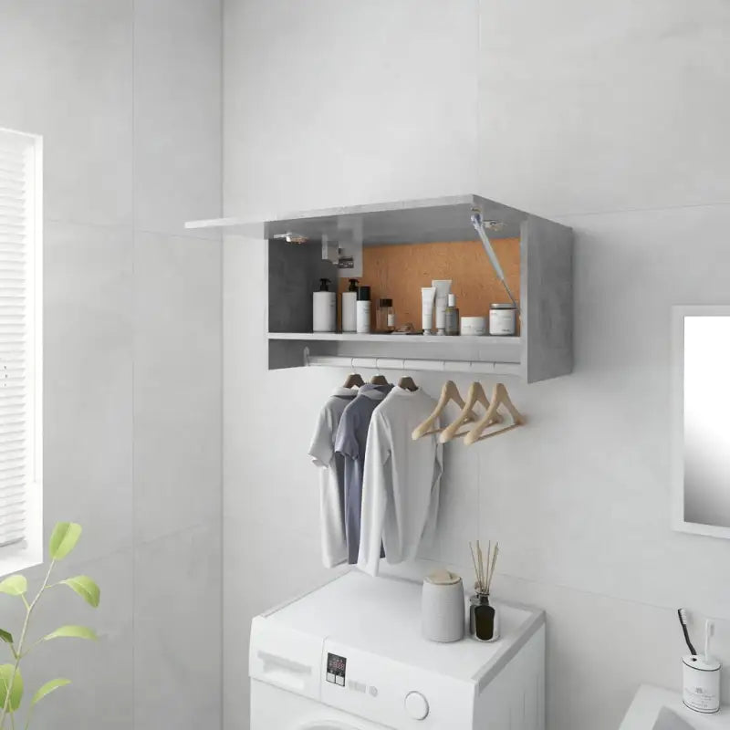 Kledingkast van bewerkt hout met kleur en stevige constructie - Betongrijs / 70 x 32.5 x 35 cm / 1 - Kledingkasten