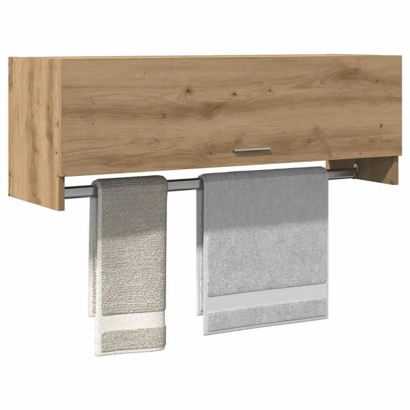 Kledingkast van bewerkt hout met kleur en stevige constructie - artisanaal eikenkleurig / 100 x 32.5 x 35 cm / 1