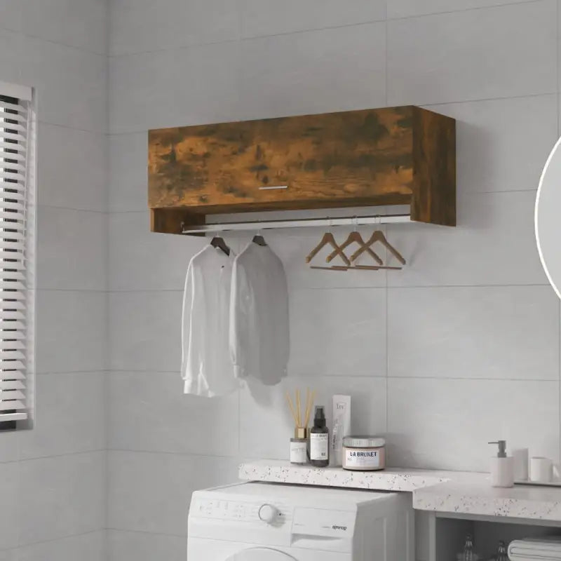 Kledingkast van bewerkt hout met kleur en stevige constructie - Gerookt eiken / 100 x 32.5 x 35 cm / 1 - Kledingkasten