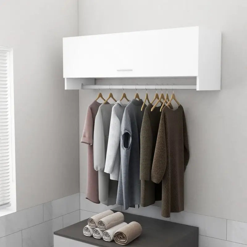 Kledingkast van bewerkt hout met kleur en stevige constructie - Wit / 100 x 32.5 x 35 cm / 1 - Kledingkasten