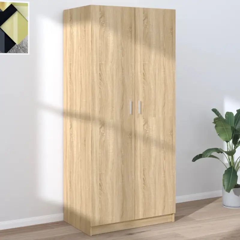 Kledingkast van bewerkt hout met stijlvolle en praktische opbergruimte - Sonoma eiken / 1 - Kledingkasten