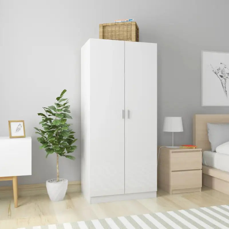 Kledingkast van bewerkt hout met stijlvolle en praktische opbergruimte - Hoogglans wit / 1 - Kledingkasten