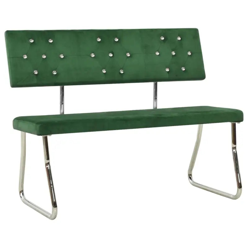 Kleine keukentafelbank met kristal en fluwelen bekleding - Donkergroen - Keuken- & eettafelbanken