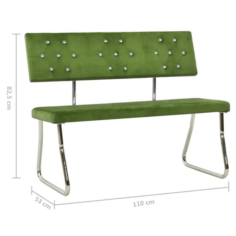 Kleine keukentafelbank met kristal en fluwelen bekleding - Keuken- & eettafelbanken