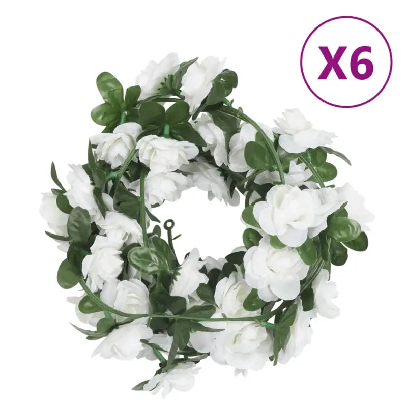 Kransen en slingers met bloemen voor een romantische kerstsfeer - Wit - Kransen en slingers
