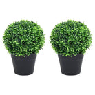 Kunstbuxus bolvorm voor binnen en buiten een stijlvolle groene toevoeging - 19 x 27 cm / 2 - Kunstplanten