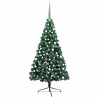 Kunstkerstboom Half met Levensechte Vormen en Uitstraling - Groen en rood / 120 x 68 cm / 1 - Kerstbomen