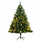 Kunstkerstboom met PVC uiteinden voor een levensechte kerstsfeer - 210 cm / 1 / met LED’s en goudkleurige ballen