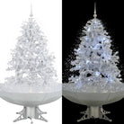 Kunstkerstboom met vallend sneeuw en levendige takken - Wit / 140 x 95 cm / 1 - Kerstbomen