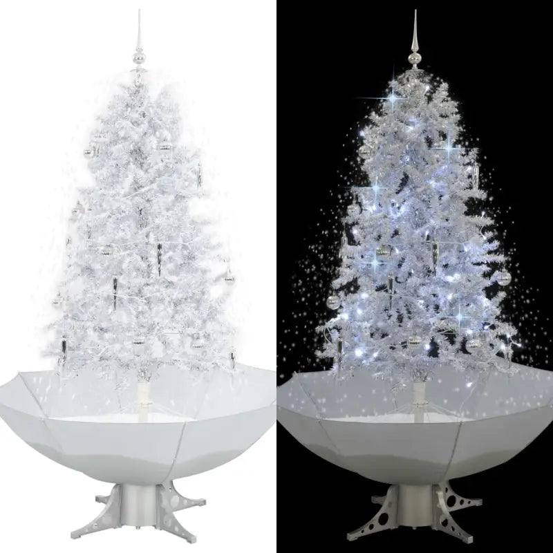 Kunstkerstboom met vallend sneeuw en levendige takken - Wit / 170 x 105 cm / 1 - Kerstbomen