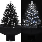 Kunstkerstboom met vallend sneeuw en levendige takken - Zwart / 75 x 60 cm / 1 - Kerstbomen