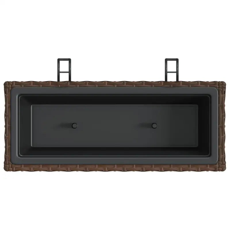 Kunststof pot met poly rattan uitstraling voor bloemen en planten - Bloempotten & plantenbakken