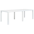 Kunststoffen tuintafel in rattan-look voor buitengebruik - Wit / 220 x 90 x 72 cm / 1 - Tuintafels