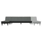 L vormige slaapbank met chaise longue en hoogte voet voor compacte ruimtes - Donkergrijs - Banken
