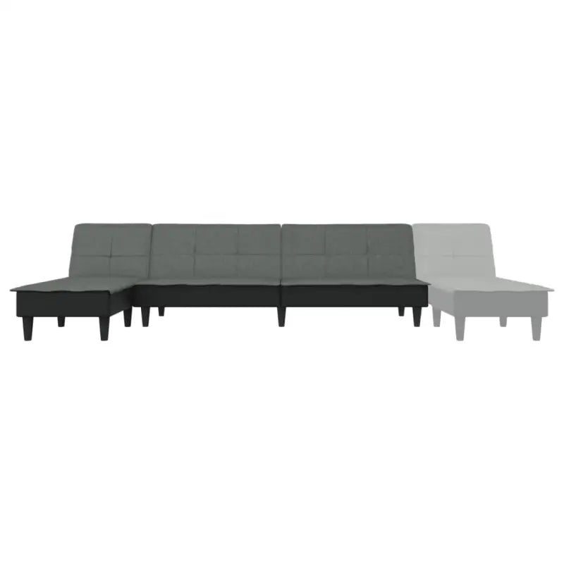 L vormige slaapbank met chaise longue en hoogte voet voor compacte ruimtes - Donkergrijs - Banken