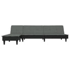 L vormige slaapbank met chaise longue en hoogte voet voor compacte ruimtes - Donkergrijs - Banken