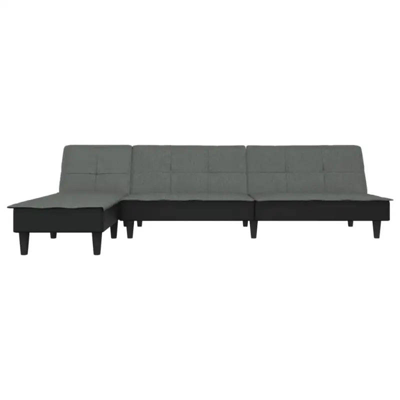 L vormige slaapbank met chaise longue en hoogte voet voor compacte ruimtes - Donkergrijs - Banken