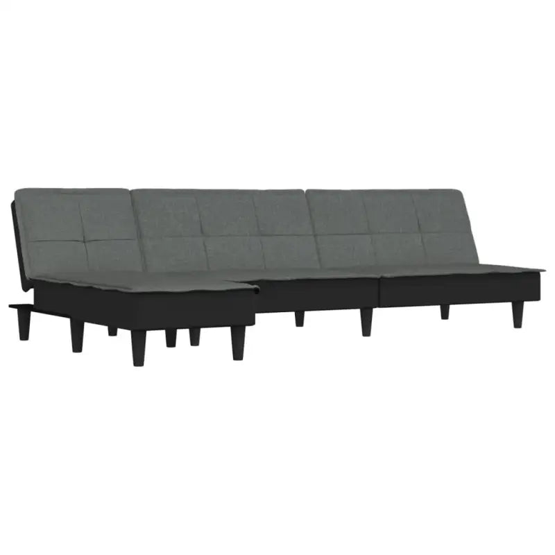 L vormige slaapbank met chaise longue en hoogte voet voor compacte ruimtes - Donkergrijs - Banken