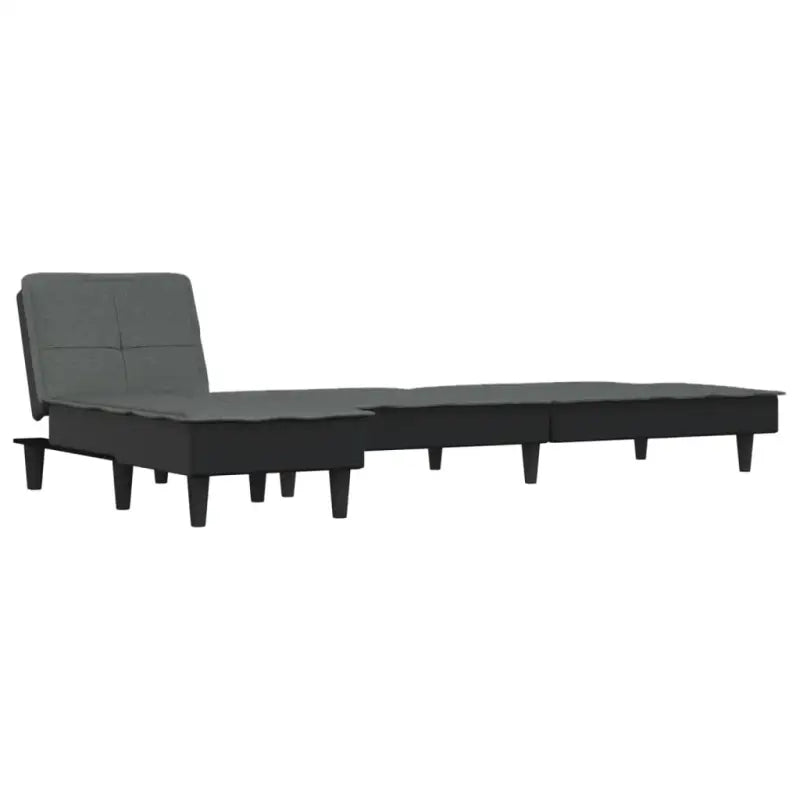 L vormige slaapbank met chaise longue en hoogte voet voor compacte ruimtes - Donkergrijs - Banken