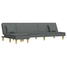 L-vormige slaapbank met chaise longue en ideale totale afmetingen - Donkergrijs - Banken