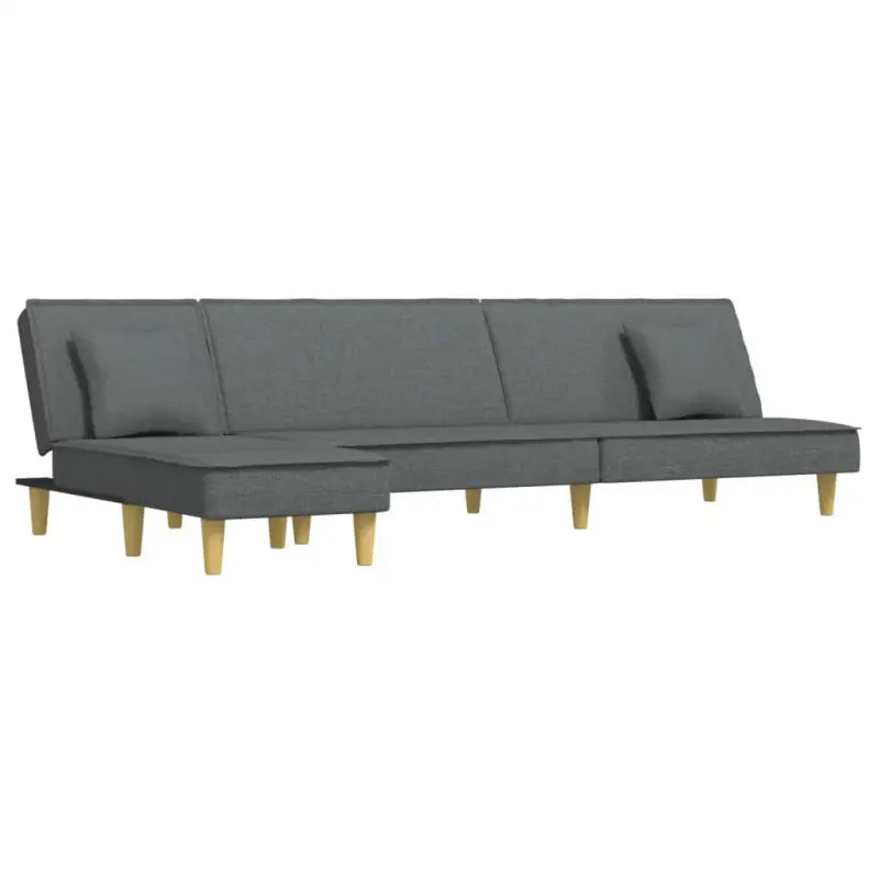 L-vormige slaapbank met chaise longue en ideale totale afmetingen - Donkergrijs - Banken