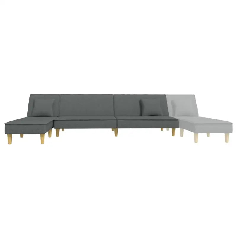 L-vormige slaapbank met chaise longue en ideale totale afmetingen - Donkergrijs - Banken