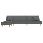 L-vormige slaapbank met chaise longue en ideale totale afmetingen - Donkergrijs - Banken