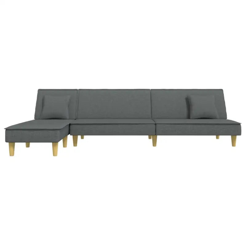 L-vormige slaapbank met chaise longue en ideale totale afmetingen - Donkergrijs - Banken