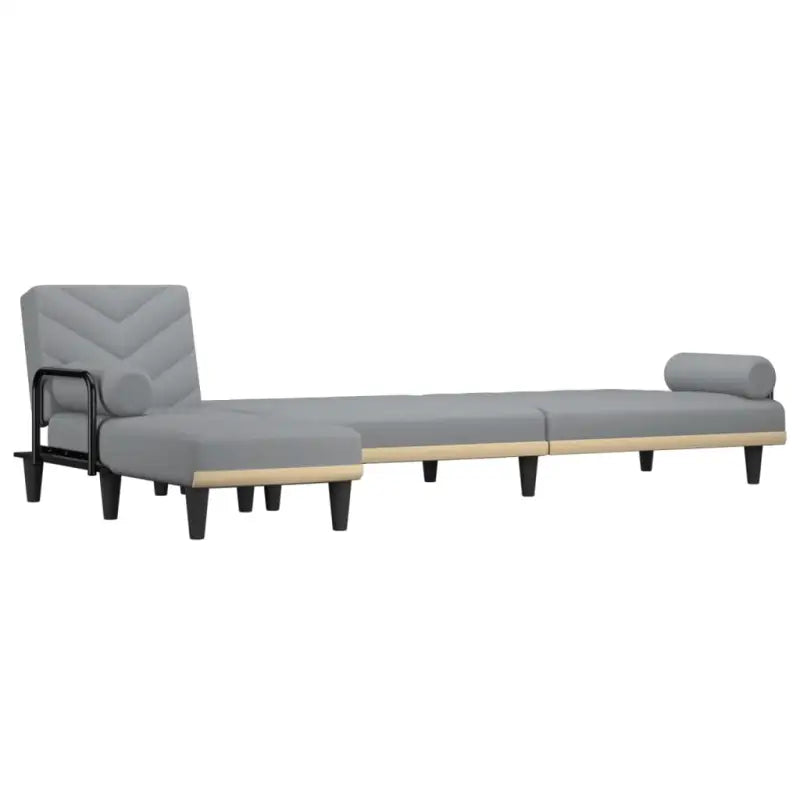 L-vormige slaapbank met chaise longue en perfecte totale afmetingen - Lichtgrijs - Banken