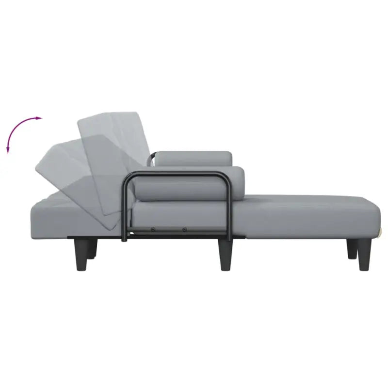 L-vormige slaapbank met chaise longue en perfecte totale afmetingen - Lichtgrijs - Banken