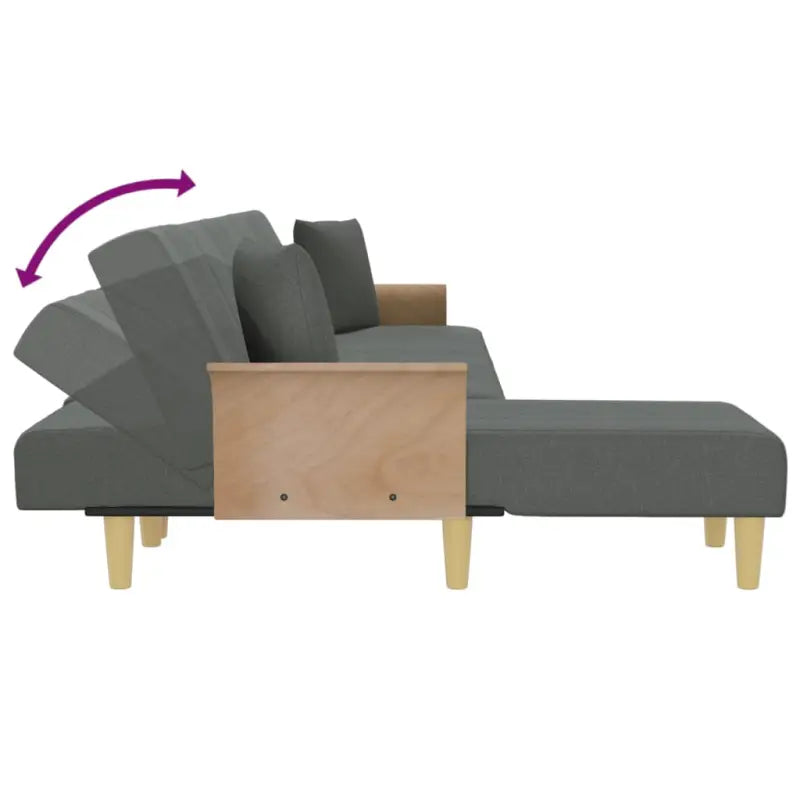 L-vormige slaapbank met chaise longue en totale afmetingen - Banken