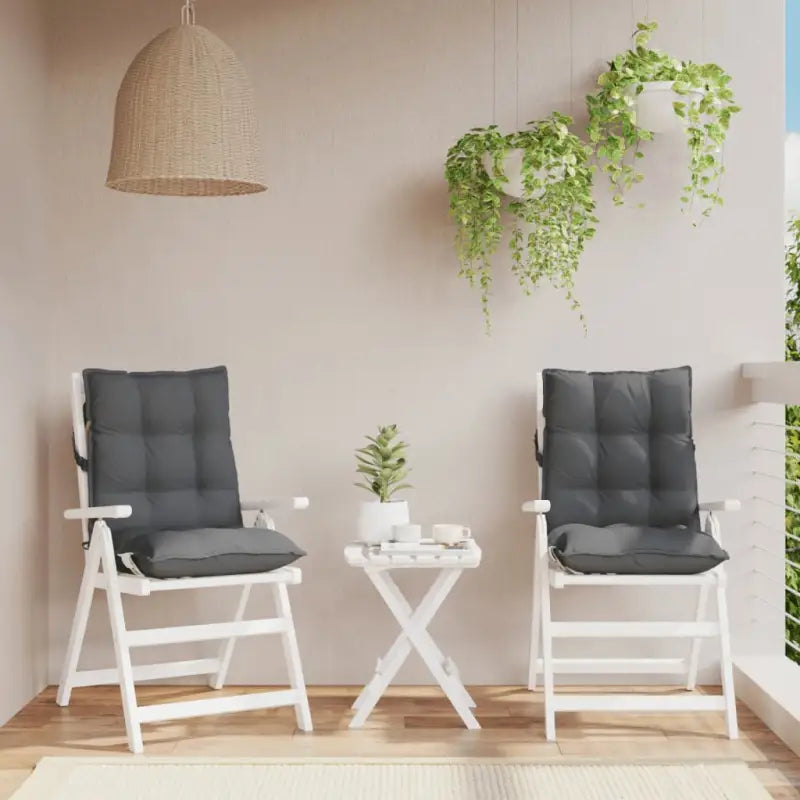 Lage rug stoelkussens van oxford stof voor een frisse buitenruimte - Antraciet / 2 / with 2 elastic straps