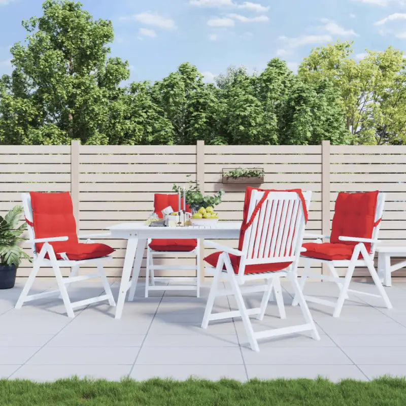 Lage rug stoelkussens van oxford stof voor een frisse buitenruimte - Rood / 4 / with 2 elastic straps - Stoelkussens