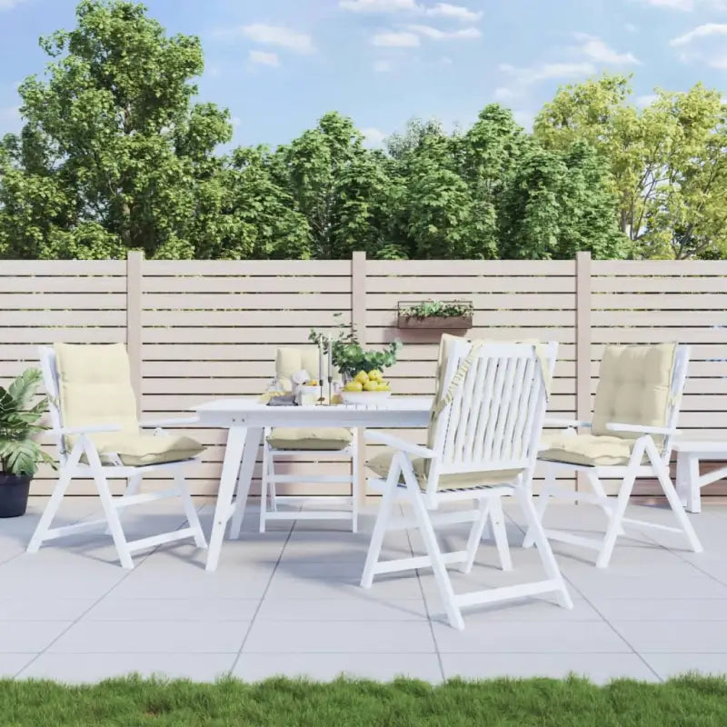 Lage rug stoelkussens van oxford stof voor een frisse buitenruimte - Crème / 4 / with 2 elastic straps - Stoelkussens