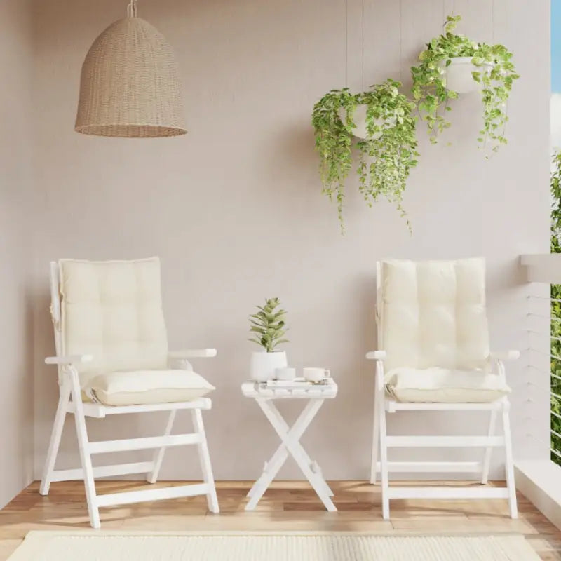 Lage rug stoelkussens van oxford stof voor een frisse buitenruimte - Crème / 2 / with 2 elastic straps - Stoelkussens