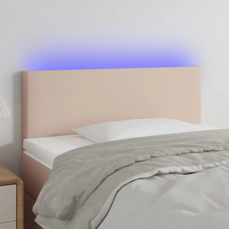 LED Hoofdbord en Voetbord in Kunstleer voor de Slaapkamer - Cappuccino / 100 x 5 x 78/88 cm / 1 - Hoofdborden
