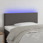 LED Hoofdbord en Voetbord in Kunstleer voor de Slaapkamer - Grijs / 90 x 5 x 78/88 cm / 1 - Hoofdborden en voetborden