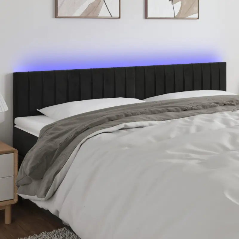 LED Hoofdbord voor een moderne slaapkamer uitstraling - Zwart / 200 x 5 x 78/88 cm / 1 - Hoofdborden en voetborden