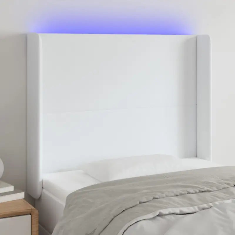 LED Hoofdbord voor een stijlvolle en duurzame slaapkamer uitstraling - Wit / 83 x 16 x 118/128 cm / 1 - Hoofdborden